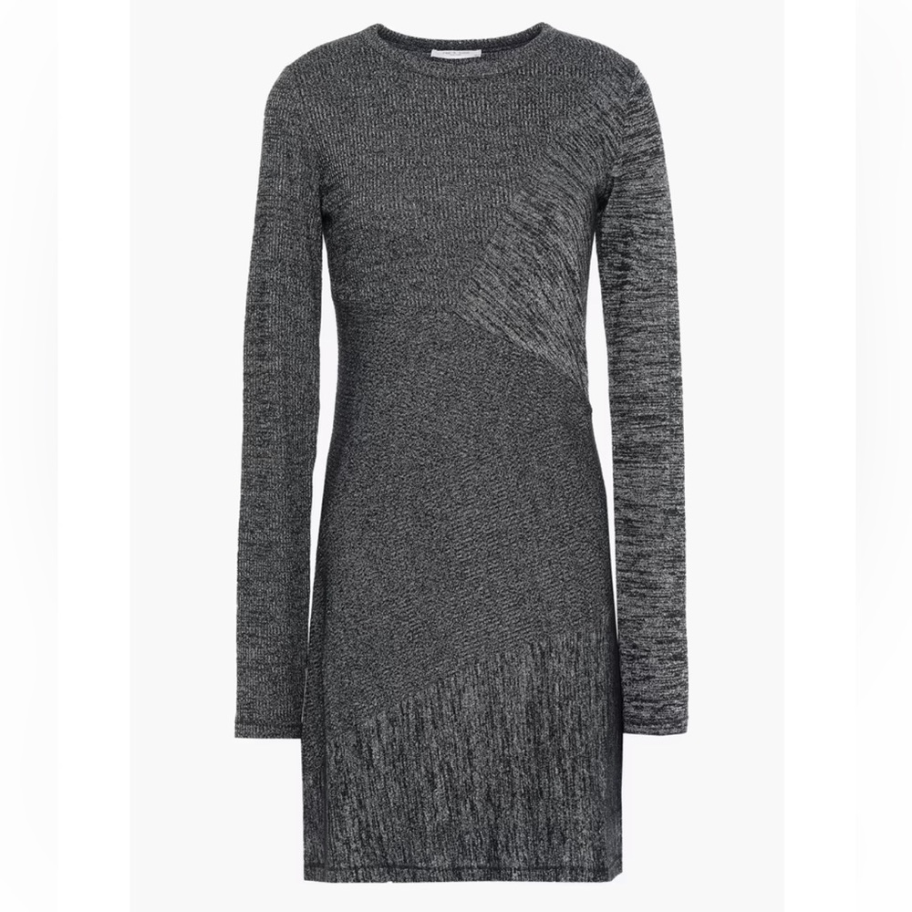 rag & bone paneled marled knitted mini dress